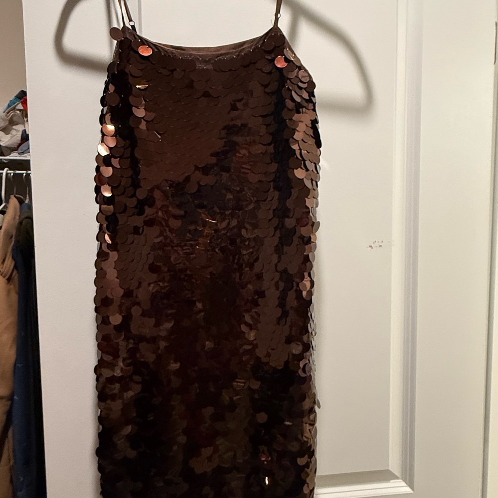 a new day Bronze Sequin Tank Top